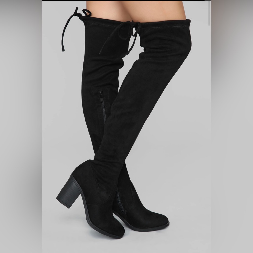 Over the knee high heel boots (black)